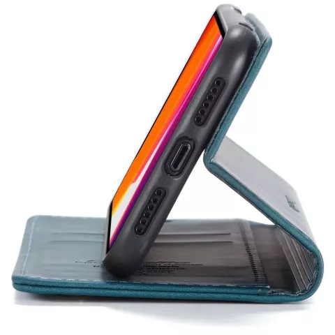 Caseme Slim Retro Wallet Kunstlederh&uuml;lle Kompatibel mit iPhone 11 - Blau