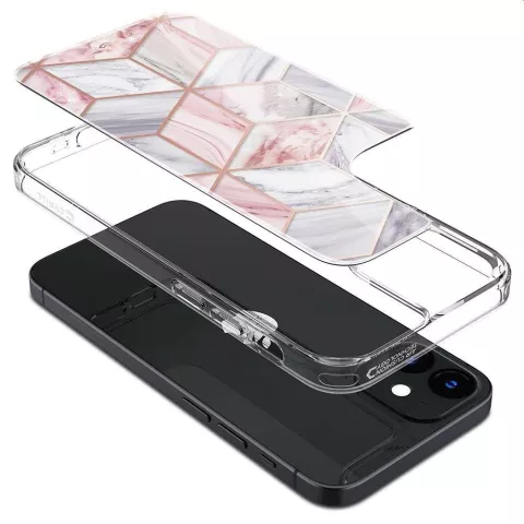 Spigen Cyrill Cecile TPU mit Air Cushion Marble Case f&uuml;r iPhone 12 mini - Pink