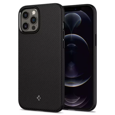 Spigen Armor Magnetic Ring TPU mit Air Cushion H&uuml;lle Kompatibel mit iPhone 12 und iPhone 12 Pro - Schwarz