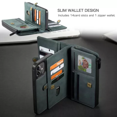 Caseme Luxe XL Wallet Spaltlederh&uuml;lle f&uuml;r iPhone 13 - blau