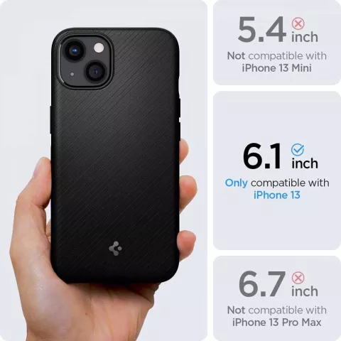Spigen Armor Magnetic Ring TPU mit Air Cushion H&uuml;lle Kompatibel mit iPhone 13 - Schwarz