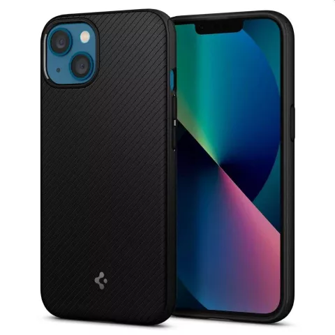 Spigen Armor Magnetic Ring TPU mit Air Cushion H&uuml;lle Kompatibel mit iPhone 13 - Schwarz