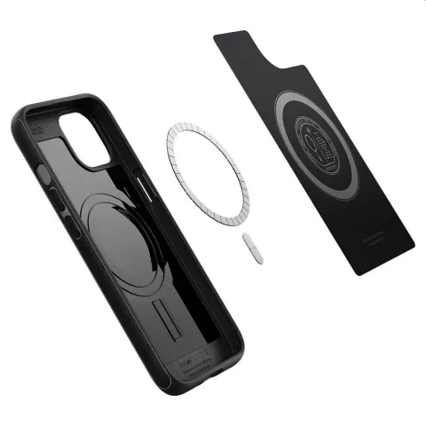 Spigen Armor Magnetic Ring TPU mit Air Cushion H&uuml;lle Kompatibel mit iPhone 13 - Schwarz