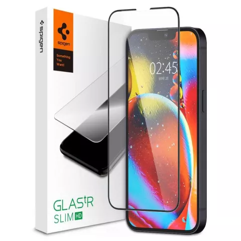 Spigen Displayschutz Full Cover Glas Displayschutz Kompatibel mit iPhone 13 mini - Schwarz