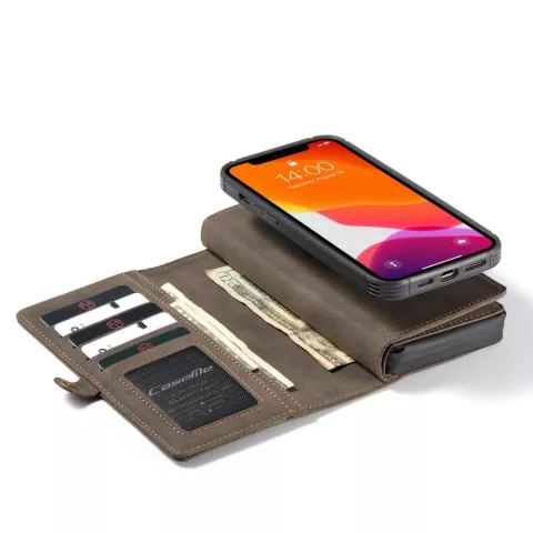 Caseme Luxe XL Wallet Spaltlederh&uuml;lle Kompatibel mit iPhone 13 Pro - braun