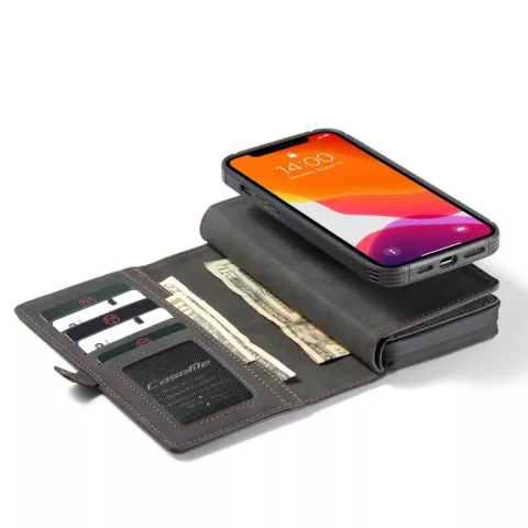 Caseme Luxe XL Wallet Split Ledertasche f&uuml;r iPhone 13 Pro Max - Schwarz