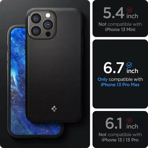 Spigen Armor Magnetic Ring TPU mit Air Cushion H&uuml;lle Kompatibel mit iPhone 13 Pro Max - Schwarz