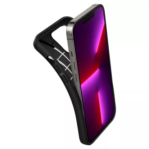 Spigen Core Armor TPU mit Air Cushion H&uuml;lle Kompatibel mit iPhone 13 Pro Max - Schwarz