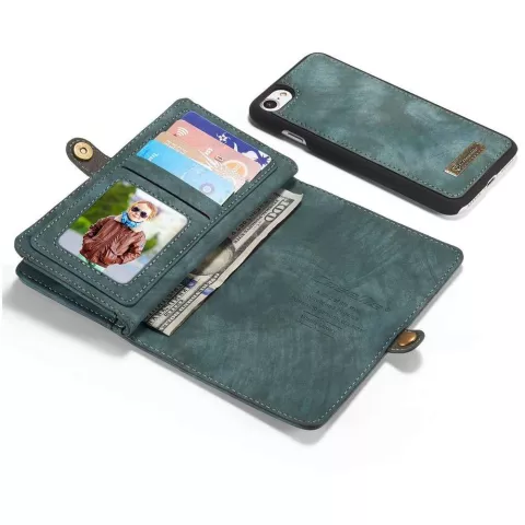 Caseme Retro Wallet Spaltlederh&uuml;lle f&uuml;r iPhone 7, iPhone 8 und iPhone SE 2020 SE 2022 - blau