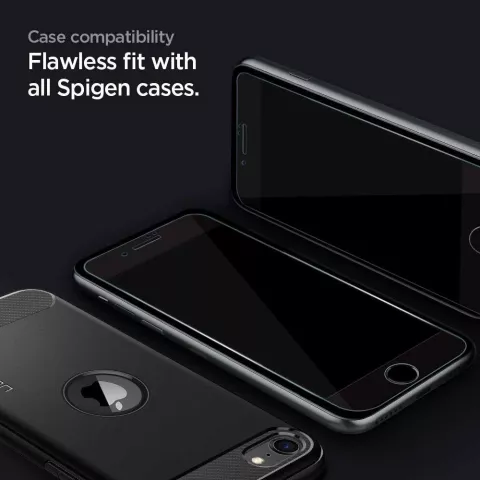Spigen AlignMaster Full Cover Glass + Frame Displayschutzfolie Kompatibel mit iPhone 7, 8 und SE 2020 SE 2022