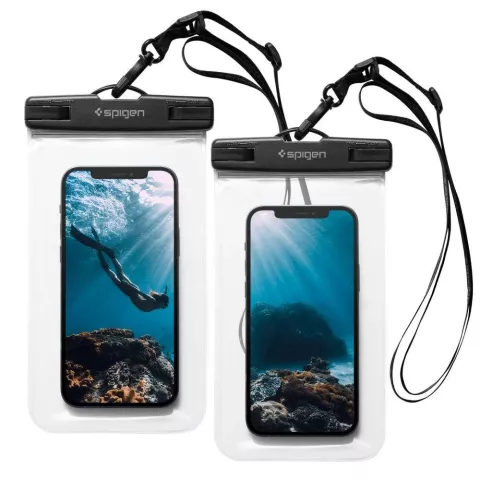 Spigen A601 Universelles wasserdichtes Geh&auml;use - Transparent 2er-Pack