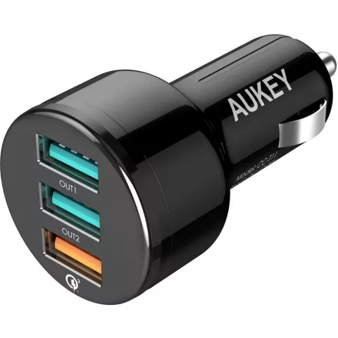 Aukey CC-T11 Autoladeger&auml;t USB-A Quick Charge 3.0 Trio Port - Schwarz