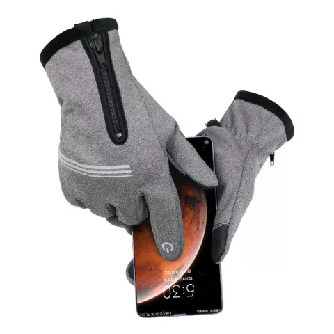 WHEEL UP Touchscreen-Handschuhe - Spritzwassergesch&uuml;tzt - Grau Gr&ouml;sse M