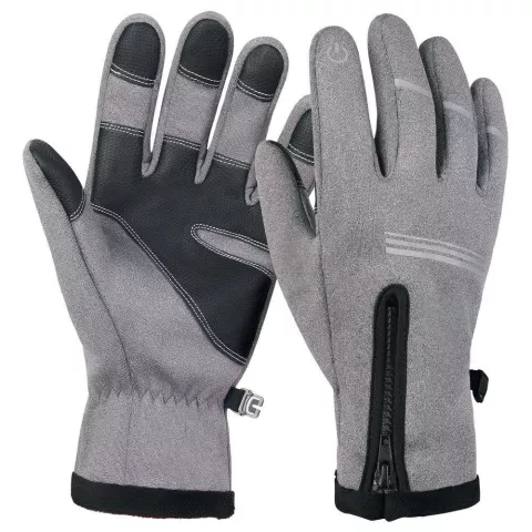 WHEEL UP Touchscreen-Handschuhe - spritzwassergesch&uuml;tzt - Grau, Gr&ouml;sse XL
