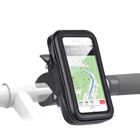 Xqisit Telefonhalter Fahrradhalter Fahrradlenker Standard Smartphone-Abdeckung 6,5 Zoll - Schwarz