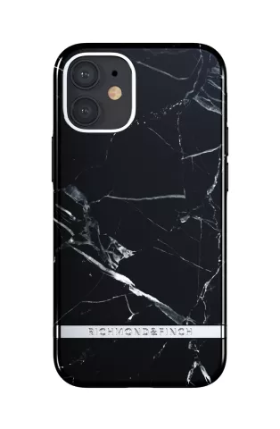 Richmond &amp; Finch Black Marble Solid Marble H&uuml;lle f&uuml;r iPhone 12 Mini - Schwarz
