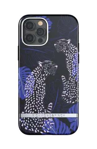 Richmond &amp; Finch Blue Cheetah Leaves Cheetah Case iPhone 12 und iPhone 12 Pro - Blau