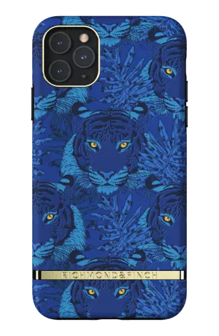 Richmond &amp; Finch Blue Tiger Solid Tigers and Leaves H&uuml;lle f&uuml;r iPhone 11 Pro Max - Blau