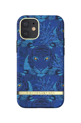 Richmond &amp; Finch Blue Tiger robuste Tiger und Bl&auml;tter H&uuml;lle f&uuml;r iPhone 12 mini - blau