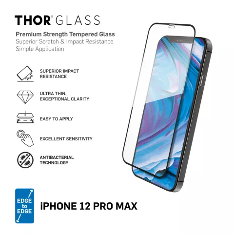 THOR DT Glass E2E Anti Bac Displayschutz f&uuml;r iPhone 12 Pro Max - Transparent