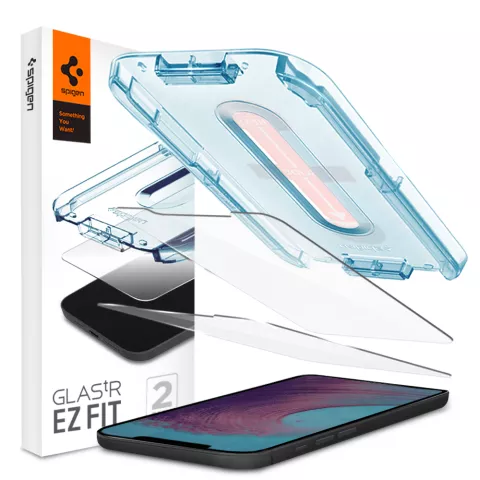 Spigen Glas tR EZ Fit (2er-Pack) + Rahmen-Displayschutzfolie Kompatibel mit iPhone 12 Pro Max - transparent