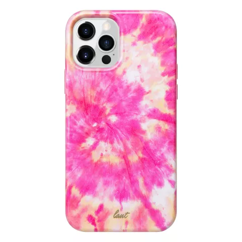 Laut Huex Tie Dye H&uuml;lle Kompatibel mit iPhone 12 und iPhone 12 Pro - Pink