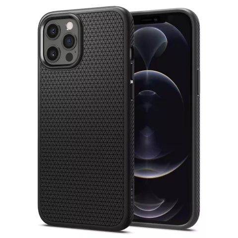 Spigen Liquid Air TPU Air Cushion H&uuml;lle f&uuml;r iPhone 12 und iPhone 12 Pro - Schwarz