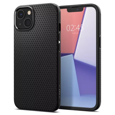 Spigen Liquid Air TPU mit Air Cushion H&uuml;lle Kompatibel mit iPhone 13 - Schwarz