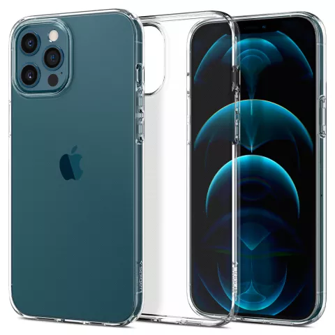 Spigen Liquid Crystal TPU mit Air Cushion H&uuml;lle Kompatibel mit iPhone 12 und iPhone 12 Pro - transparent