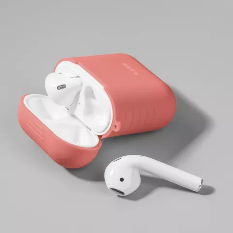 Laut POD Slim Silikon-PC- und Gummih&uuml;lle Kompatibel mit AirPods 1 und 2 - Pink