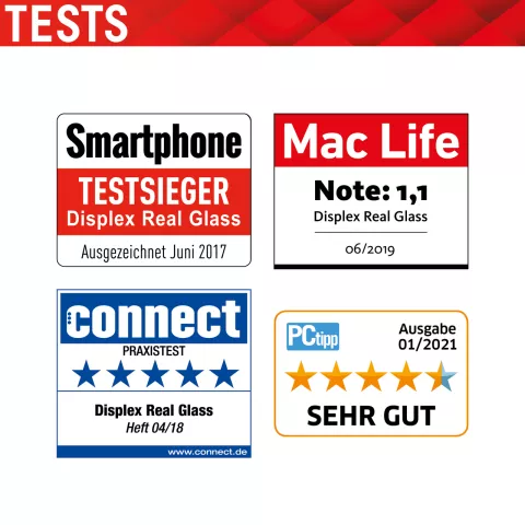 Displex Echtglas + Rahmen Displayschutzfolie f&uuml;r iPhone 6 6s 7 8 und SE 2020 SE 2022 - Transparent