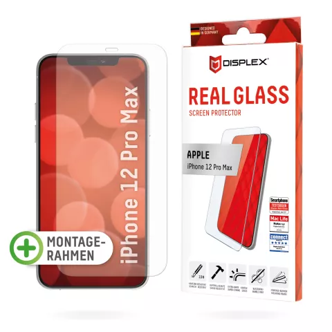 Displex Echtglas + Rahmen Displayschutzfolie f&uuml;r iPhone 12 Pro Max - Transparent
