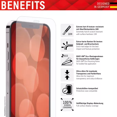 Displex Echtglas + Rahmen Displayschutzfolie f&uuml;r iPhone 12 Pro Max - Transparent