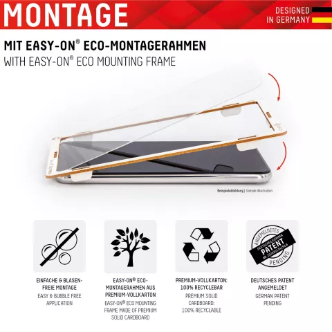 Displex Real Glass + Frame Displayschutzfolie Kompatibel mit iPhone 12 Pro Max - transparent