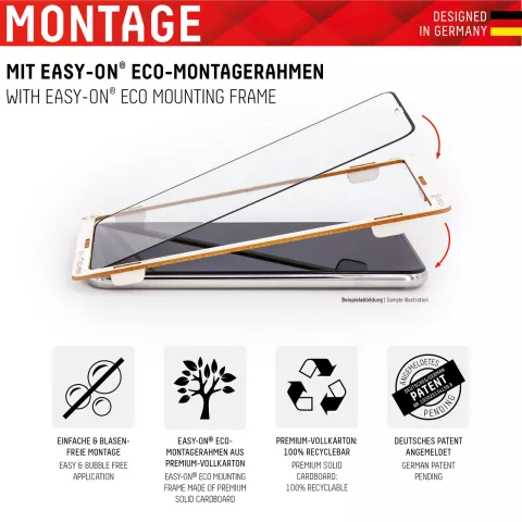 Displex Real Glass FC + Frame Displayschutzfolie Kompatibel mit iPhone 6 6s 7 8 und SE 2020 SE 2022 - transparent