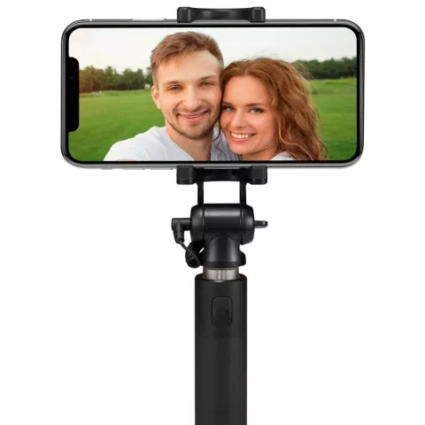 Spigen Selfie Stick Stativ Smartphone St&auml;nder Foto Fernbedienung - Schwarz