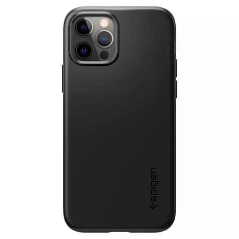 Spigen Thin Fit d&uuml;nne Polycarbonat-H&uuml;lle Kompatibel mit iPhone 12 und iPhone 12 Pro - Schwarz