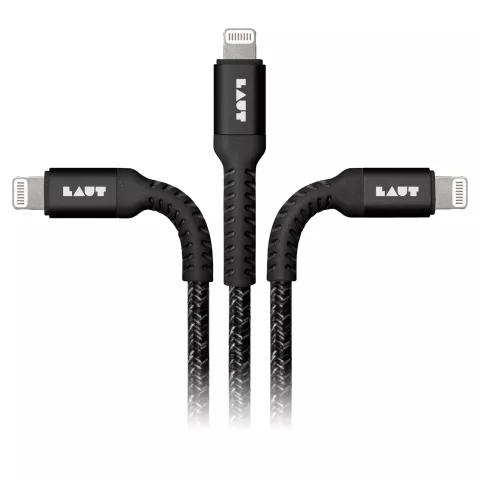 Laut robustem USB-A MFi-Ladekabel Lightning-Kabel 120 cm - Schwarz