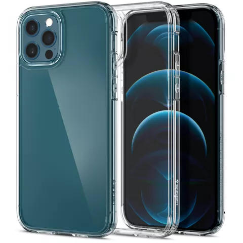 Spigen Ultra Hybrid PU und TPU Air Cushion H&uuml;lle f&uuml;r iPhone 12 und iPhone 12 Pro - Transparent