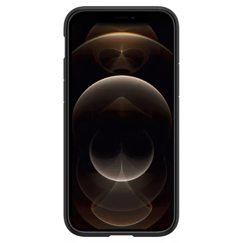 Spigen Ultra Hybrid PU und TPU Air Cushion H&uuml;lle Kompatibel mit iPhone 12 und iPhone 12 Pro - Schwarz