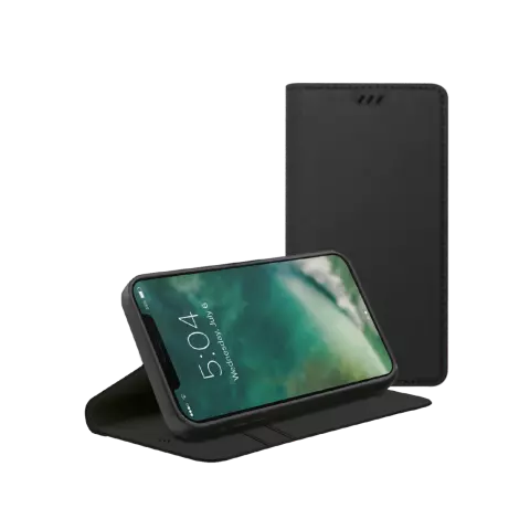 Xqisit Eco Wallet Selection Anti Bac biologisch abbaubare H&uuml;lle Kompatibel mit iPhone 12 Pro Max - Schwarz