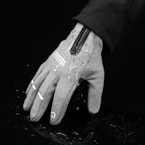 WHEEL UP Touchscreen-Handschuhe - spritzwassergesch&uuml;tzt - Grau, Gr&ouml;sse XL