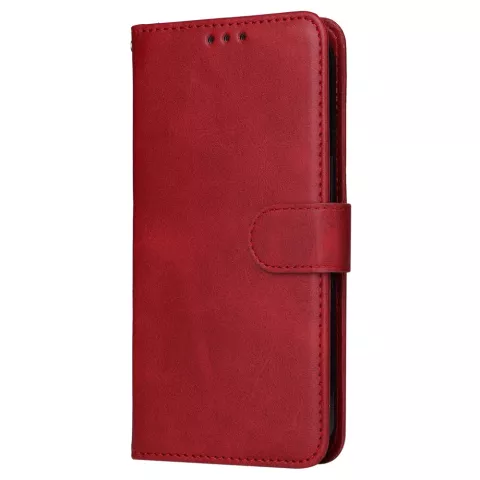 Bookcase Wallet Kunstlederh&uuml;lle f&uuml;r iPhone 14 - rot