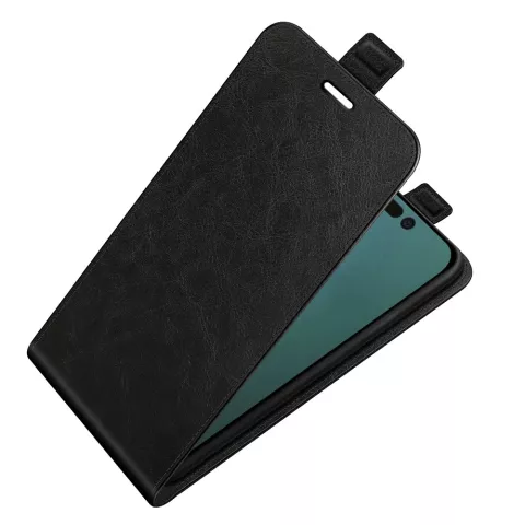 Vertical Flipcase Kunstlederh&uuml;lle f&uuml;r iPhone 14 - schwarz