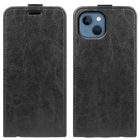 Vertical Flipcase Kunstlederh&uuml;lle f&uuml;r iPhone 14 - schwarz