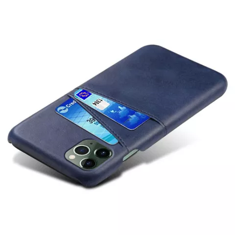 Duo Cardslot Wallet Kunstlederh&uuml;lle f&uuml;r iPhone 12 und iPhone 12 Pro - blau