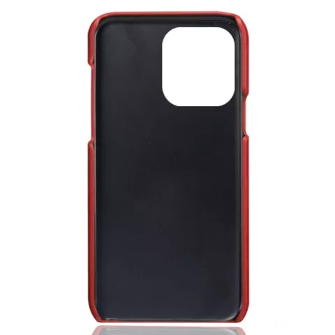 Duo Cardslot Wallet Kunstlederh&uuml;lle f&uuml;r iPhone 12 Pro Max - rot