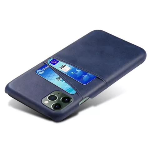 Duo Cardslot Wallet Kunstlederh&uuml;lle f&uuml;r iPhone 12 mini - blau