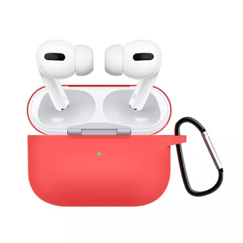 Shockproof Protection Silikonh&uuml;lle mit Haken f&uuml;r AirPods Pro 1 &amp; 2 - rot