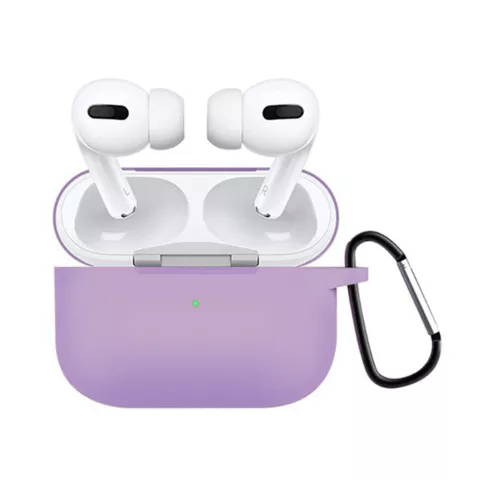 Shockproof Protection Silikonh&uuml;lle mit Haken f&uuml;r AirPods Pro 1 &amp; 2 - lila